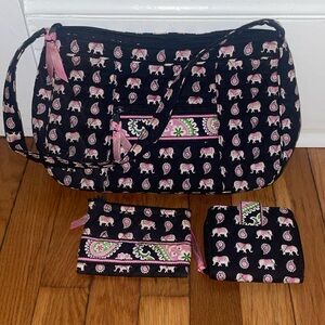 Retired Vera Bradley Pink Elephant Maggie Hobo